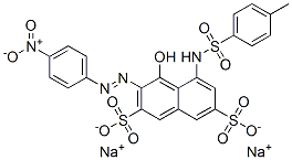 disodium 4-hydroxy-3-[(4-nitrophenyl)azo]-5-[[(p-tolyl)sulphonyl]amino]naphthalene-2,7-disulphonate  구조식 이미지