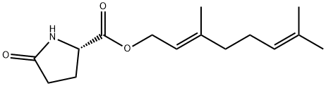 (E)-3,7-dimethylocta-2,6-dienyl 5-oxo-DL-prolinate Structure