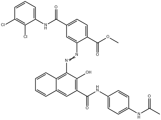 methyl 2-[[3-[[[4-(acetylamino)phenyl]amino]carbonyl]-2-hydroxy-1-naphthyl]azo]-4-[[(2,3-dichlorophenyl)amino]carbonyl]benzoate 구조식 이미지