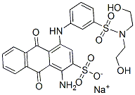1-Amino-4-[[3-[[N,N-bis(2-hydroxyethyl)amino]sulfonyl]phenyl]amino]-9,10-dihydro-9,10-dioxoanthracene-2-sulfonic acid sodium salt 구조식 이미지