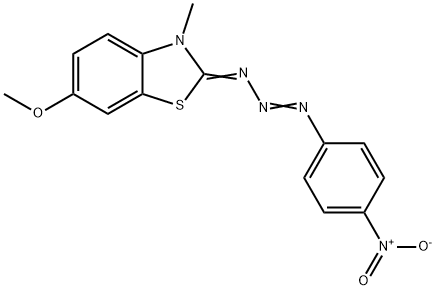 3-(6-Methoxy-3-methylbenzothiazol-2-ylidene)-1-(p-nitrophenyl)triazene 구조식 이미지