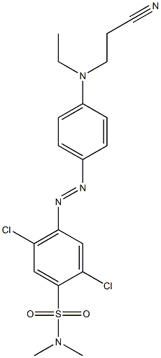 2,5-dichloro-4-[[4-[(2-cyanoethyl)ethylamino]phenyl]azo]-N,N-dimethylbenzenesulphonamide 구조식 이미지