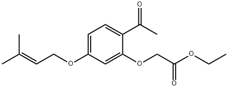2'-에톡시카르보닐메톡시-4'-(3-메틸-2-부테닐옥시)아세토페논 구조식 이미지