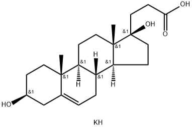 3,17-Dihydroxyandrost-5-ene-17-propionic acid phtassium salt 구조식 이미지