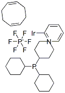 (CYCLOOCTA-1,5-DIENE)(PYRIDYL)(트리사이클로헥실포스핀)이리듐(I)헥사플루오로인산염 구조식 이미지