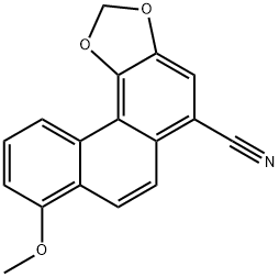 8-Methoxyphenanthro[3,4-d]-1,3-dioxole-5-carbonitrile 구조식 이미지