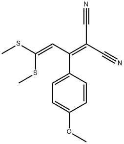 2-(4-METHOXYPHENYL)-4,4-BIS(METHYLTHIO)-1,3-BUTADIEN-1,1-DICARBONITRILE, 98 구조식 이미지