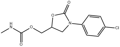 3-(4-Chlorophenyl)-5-((((methylamino)carbonyl)oxy)methyl)-2-oxazolidin one 구조식 이미지