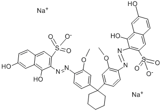 disodium 3,3'-[cyclohexylidenebis[(2-methoxy-4,1-phenylene)azo]]bis(4,6-dihydroxynaphthalene-2-sulphonate)  구조식 이미지