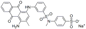 4-[N-[3-[(4-Amino-3-methyl-9,10-dihydro-9,10-dioxoanthracen-1-yl)amino]phenylsulfonyl]-N-methylamino]benzenesulfonic acid sodium salt 구조식 이미지