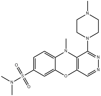 N,N,10-Trimethyl-1-(4-methyl-1-piperazinyl)-10H-pyridazino[4,5-b][1,4]benzoxazine-7-sulfonamide 구조식 이미지
