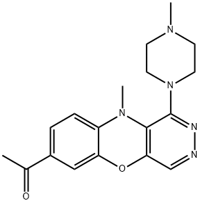 1-[10-Methyl-1-(4-methyl-1-piperazinyl)-10H-pyridazino[4,5-b][1,4]benzoxazin-7-yl]ethanone Structure
