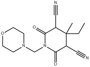4-ethyl-4-methyl-1-(morpholin-4-ylmethyl)-2,6-dioxo-piperidine-3,5-dic arbonitrile 구조식 이미지