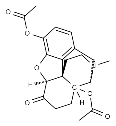 (5alpha)-4,5-epoxy-17-methyl-6-oxomorphinan-3,14-diyl diacetate 구조식 이미지