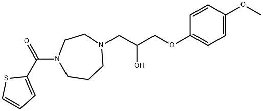 (4-[2-HYDROXY-3-(4-METHOXYPHENOXY)PROPYL]-1,4-DIAZEPAN-1-YL)(2-THIENYL)METHANONE Structure