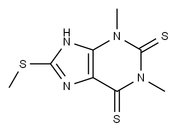 3,7-Dihydro-1,3-dimethyl-8-(methylthio)-1H-purine-2,6-dithione 구조식 이미지