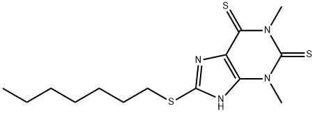 1,3-Dimethyl-8-(heptylthio)-1H-purine-2,6(3H,7H)-dithione 구조식 이미지