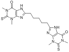 8,8'-(1,5-Pentanediyl)bis(3,7-dihydro-1,3-dimethyl-2-thioxo-6H-purin-6-one) 구조식 이미지