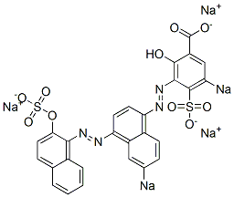 2-Hydroxy-3-[[4-[(2-hydroxy-1-naphthalenyl)azo]-6-sodiosulfo-1-naphthalenyl]azo]-5-sodiosulfobenzoic acid sodium salt 구조식 이미지