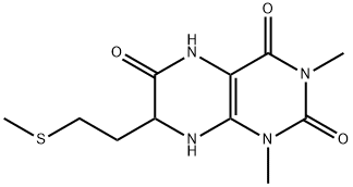 2,4,6(3H)-Pteridinetrione,  1,5,7,8-tetrahydro-1,3-dimethyl-7-[2-(methylthio)ethyl]- 구조식 이미지