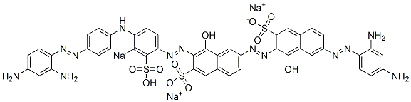 7-[(2,4-Diaminophenyl)azo]-7'-[[4-[[4-[(2,4-diaminophenyl)azo]phenyl]amino]-3-sodiosulfophenyl]azo]-1,8'-dihydroxy[2,2'-azobisnaphthalene]-3,6'-disulfonic acid disodium salt 구조식 이미지