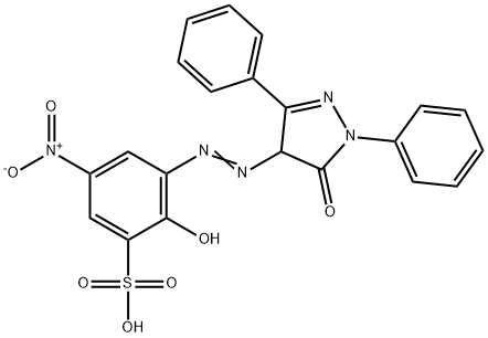 3-[(4,5-dihydro-5-oxo-1,3-diphenyl-1H-pyrazol-4-yl)azo]-2-hydroxy-5-nitrobenzenesulphonic acid 구조식 이미지
