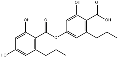 2,4-Dihydroxy-6-propylbenzoic acid (4-carboxy-3-hydroxy-5-propylphenyl) ester Structure