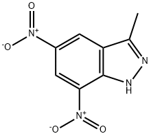 3-메틸-5,7-디니트로-1H-인다졸 구조식 이미지