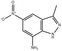 3-메틸-5-니트로-1H-인다졸-7-아민 구조식 이미지