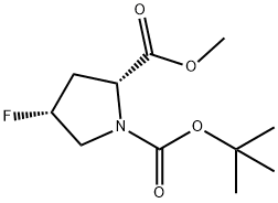 1-tert-butyl 2-methyl (2R,4R)-4-fluoropyrrolidine-1,2-dicarboxylate 구조식 이미지