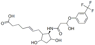 7-(N-(2R-hydroxy-2-(3-trifluoromethylphenyloxy)ethylcarbonyl)-2-amino- 3,5-dihydroxycyclopentyl)-5-heptenoic acid 구조식 이미지