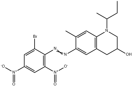 6-[(2-Bromo-4,6-dinitrophenyl)azo]-1,2,3,4-tetrahydro-7-methyl-1-(sec-butyl)-3-quinolinol 구조식 이미지