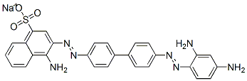 4-Amino-3-[[4'-[(2,4-diaminophenyl)azo]-1,1'-biphenyl-4-yl]azo]-1-naphthalenesulfonic acid sodium salt 구조식 이미지