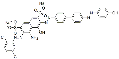 4-Amino-3-[(2,5-dichlorophenyl)azo]-5-hydroxy-6-[[4'-[(4-hydroxyphenyl)azo]-1,1'-biphenyl-4-yl]azo]-2,7-naphthalenedisulfonic acid disodium salt 구조식 이미지