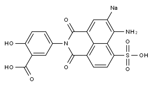 5-(6-Amino-1,3-dioxo-5-sodiosulfo-1H-benzo[de]isoquinoline-2(3H)-yl)-2-hydroxybenzoic acid Structure