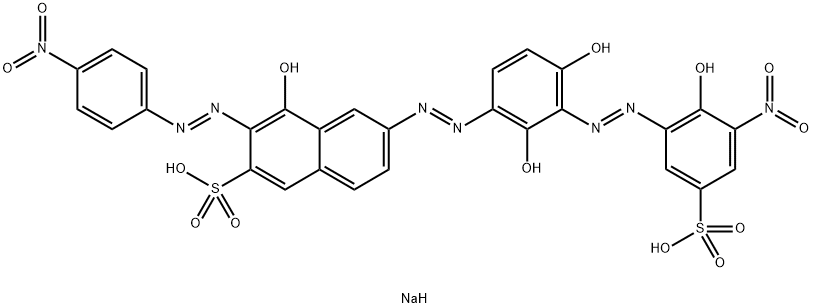 4-Hydroxy-6-[[3-[(2-hydroxy-3-nitro-5-sodiosulfophenyl)azo]-2,4-dihydroxyphenyl]azo]-3-[(4-nitrophenyl)azo]naphthalene-2-sulfonic acid sodium salt 구조식 이미지