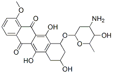 10-(4-amino-5-hydroxy-6-methyl-oxan-2-yl)oxy-6,8,11-trihydroxy-1-metho xy-7,8,9,10-tetrahydrotetracene-5,12-dione Structure