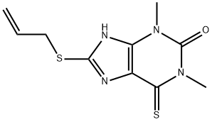 8-(Allylthio)-6,7-dihydro-1,3-dimethyl-6-thioxo-1H-purin-2(3H)-one 구조식 이미지
