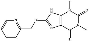 8-[(2-Pyridylmethyl)thio]-3,7-dihydro-1,3-dimethyl-6-thio-1H-purin-2-one 구조식 이미지