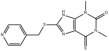 8-[(4-Pyridylmethyl)thio]-3,7-dihydro-1,3-dimethyl-6-thioxo-1H-purin-2-one 구조식 이미지