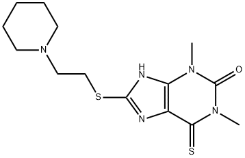 8-[(2-Piperidinoethyl)thio]-3,7-dihydro-1,3-dimethyl-6-thioxo-1H-purin-2-one Structure