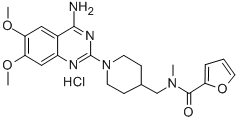 2-푸란카르복사미드,N-((1-(4-아미노-6,7-디메톡시퀴나졸린-2-일)-4-핍에리디닐)메틸)-N-메틸-,염산염 구조식 이미지
