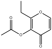 3-아세틸옥시-2-에틸-4H-피란-4-온 구조식 이미지