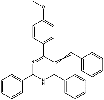 (5Z)-5-benzylidene-4-(4-methoxyphenyl)-2,6-diphenyl-2,6-dihydro-1H-pyr imidine 구조식 이미지