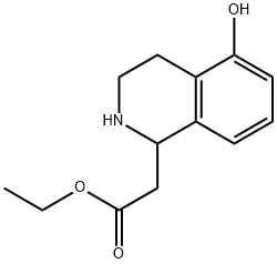 1-Isoquinolineacetic  acid,1,2,3,4-tetrahydro-5-hydroxy-,ethyl  ester Structure