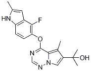 2-(4-(4-fluoro-2-methyl-1H-indol-5-yloxy)-5-methylpyrrolo[1,2-f][1,2,4]triazin-6-yl)propan-2-ol 구조식 이미지