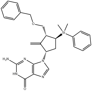6-O-Benzyl-4-dehydroxy-4-diMethylphenylsilyl Entecavir 구조식 이미지