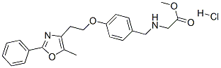 METHYL N-{4-[2-(5-METHYL-2-PHENYL-1,3-OXAZOL-4-YL)ETHOXY]BENZYL}GLYCINATE HYDROCHLORIDE 구조식 이미지