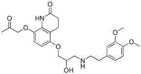 5-[3-[2-(3,4-dimethoxyphenyl)ethylamino]-2-hydroxy-propoxy]-8-(2-oxopr opoxy)-3,4-dihydro-1H-quinolin-2-one Structure