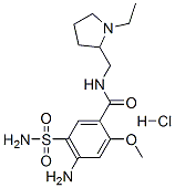 4-amino-5-(aminosulphonyl)-N-[(1-ethyl-2-pyrrolidinyl)methyl]-2-methoxybenzamide monohydrochloride 구조식 이미지